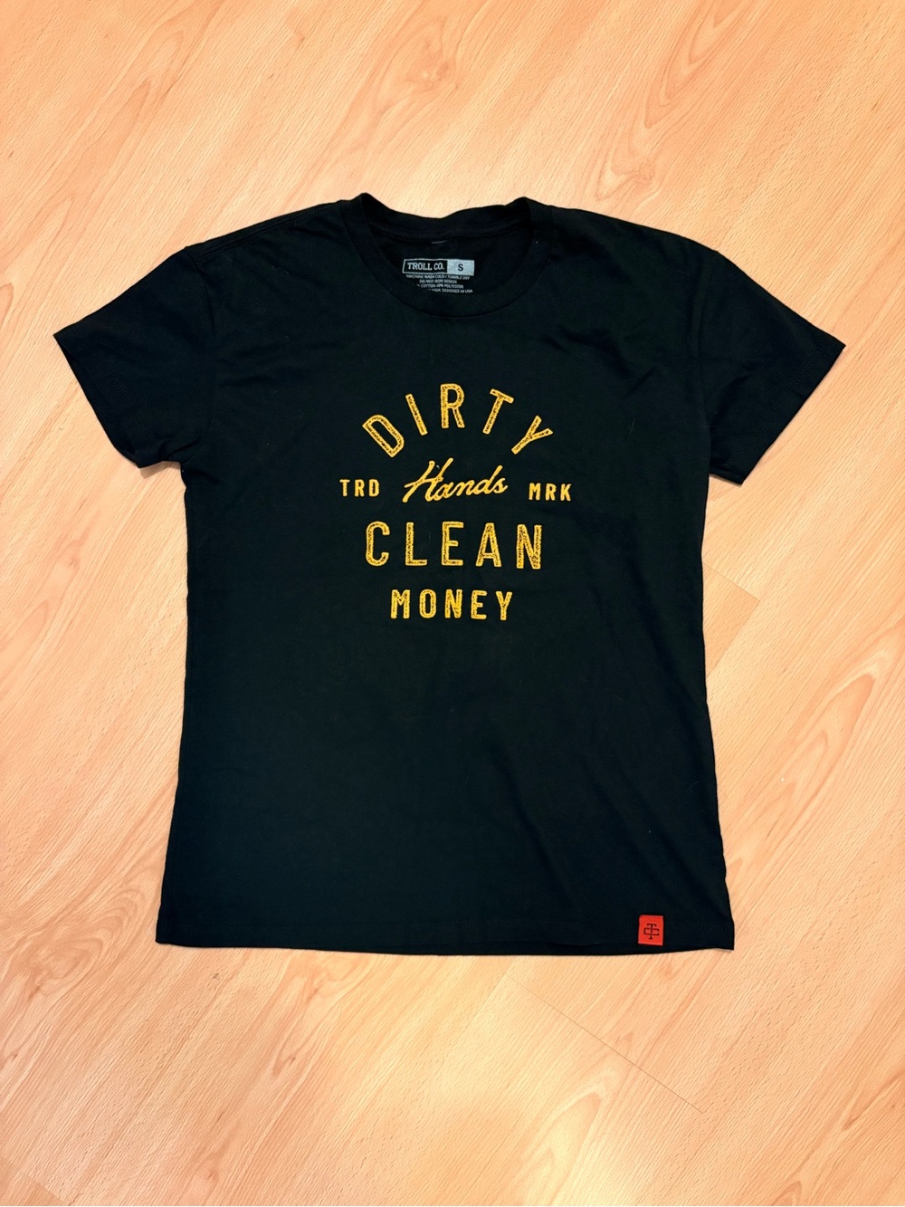 Dirty Clean Money Graphic Tee - Black with Gold Print